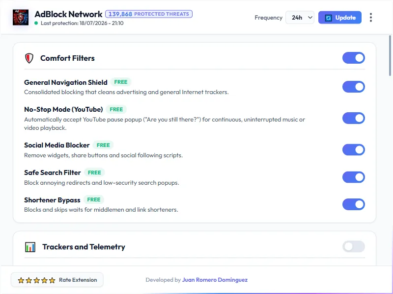 AdBlock Network Dashboard Light Mode