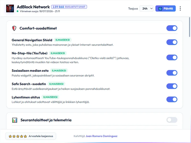 AdBlock Network Dashboard Light Mode