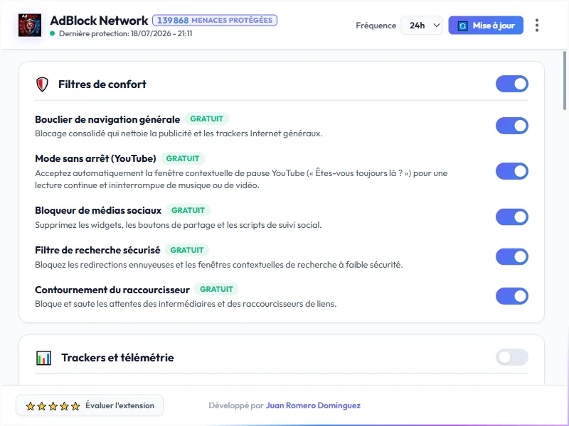AdBlock Network Dashboard Light Mode