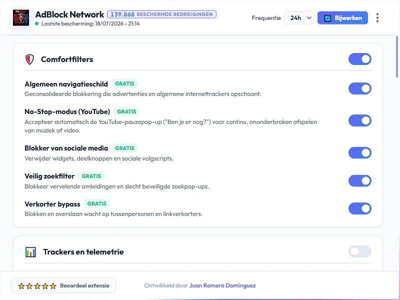 AdBlock Network Dashboard Light Mode