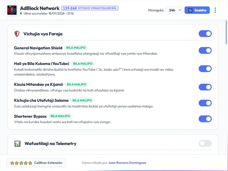 AdBlock Network Dashboard Light Mode