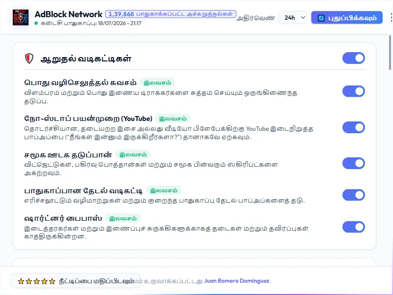 AdBlock Network Dashboard Light Mode